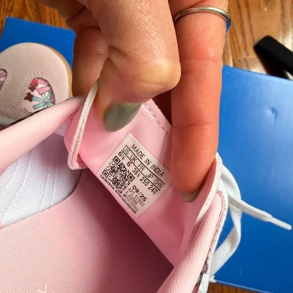 adidas Pink Floral Lace-Up Sneakers - Picture 5 of 9